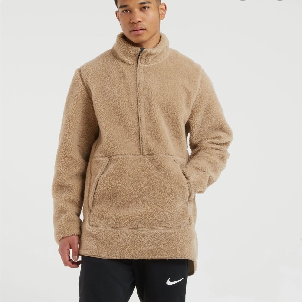 Nike Yoga Sherpa Pinnacle Half 1/2 Snap Sweatshirt Pullover L XL Jacket Fleece